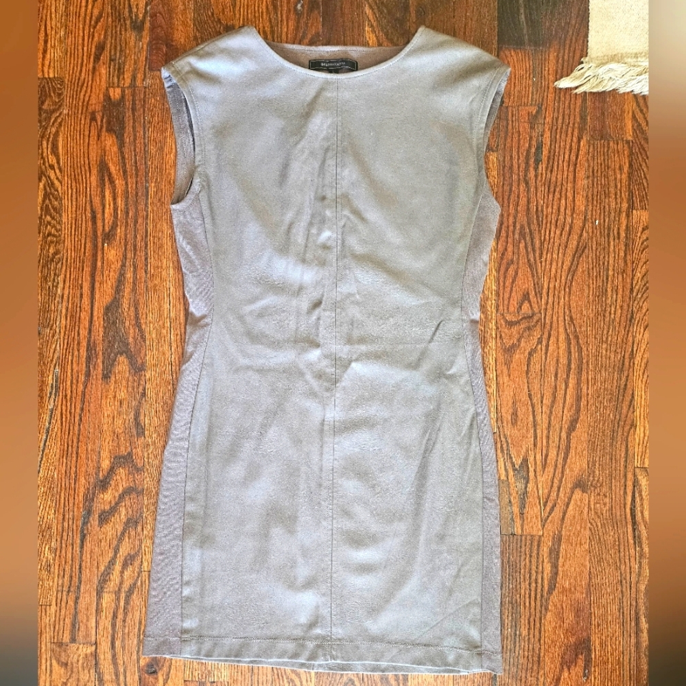 **SOLD**BCBG Maxazria Faux Leather Grey Body Con Dress Size XS